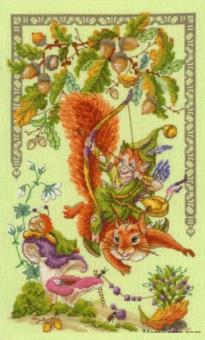 Вышивка крестом Лесная непоседВышивка крестом Лесная непоседа