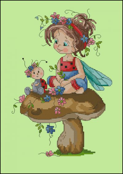 Вышивка крестом На грибке