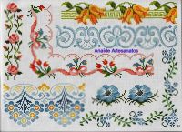 Вышивка крестом Бордюры для скатертей и салфеток 24