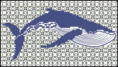 Вышивка крестом Голубой кит