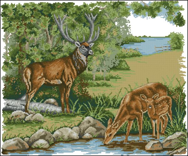 Вышивка крестом Король леса