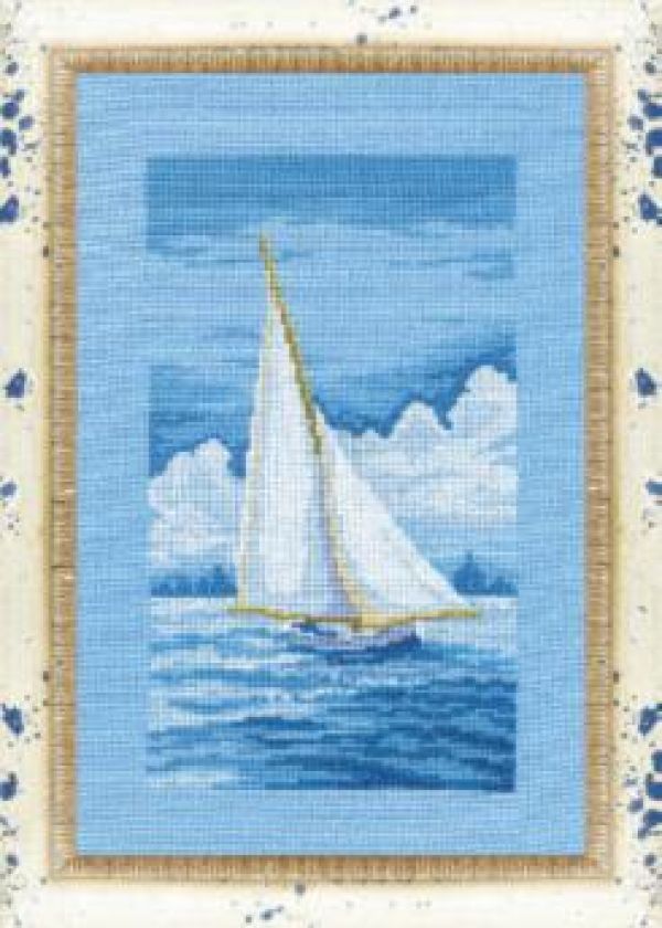 схема вышивки крестом на волнах