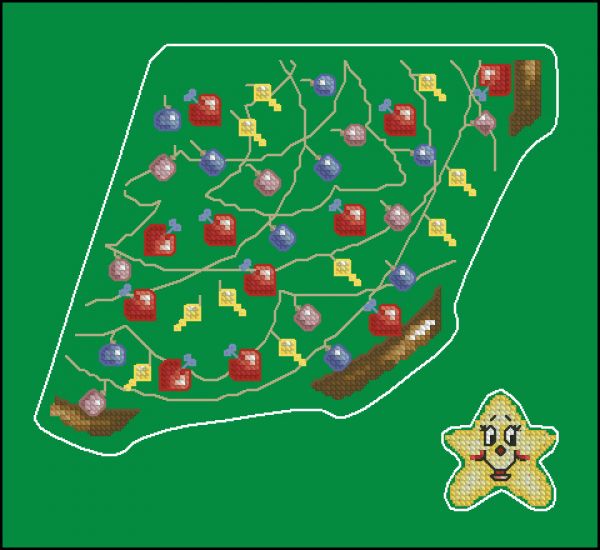 схема вышивки крестом объемная ёлочка