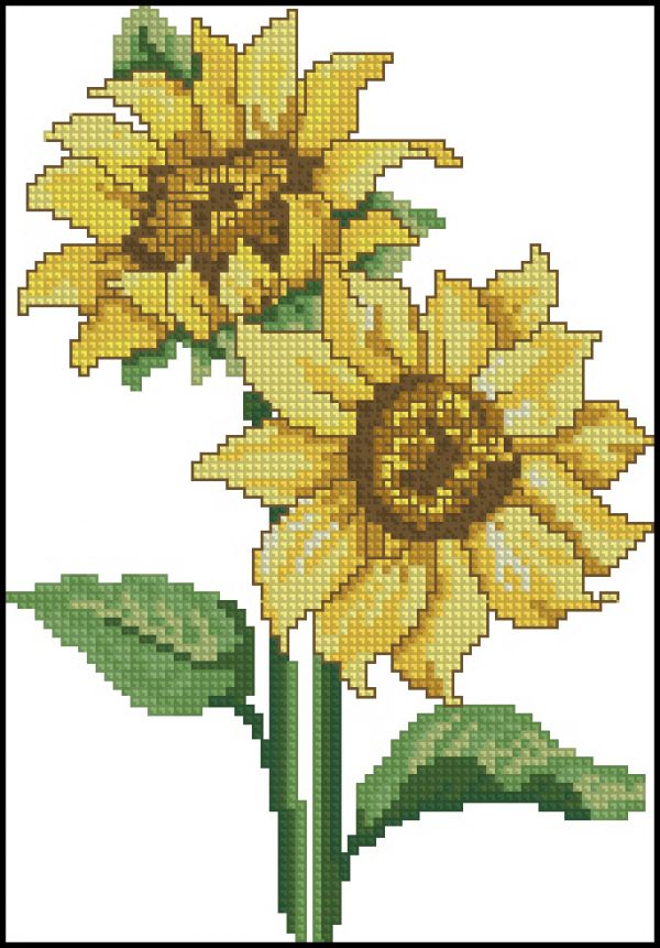 Вышивка крестом Солнечные цветы