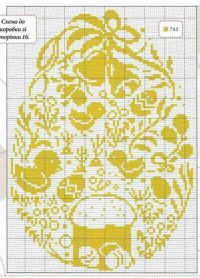 схема вышивки крестом пасхальный монохром