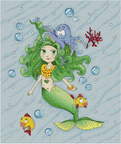Вышивка крестом Русалочка