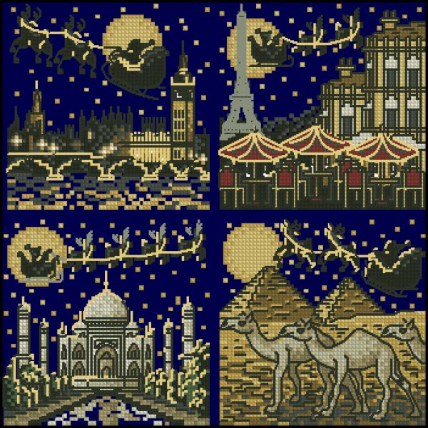 схема вышивки крестом сумасшедшее Рождество