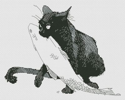 Вышивка крестом Кошкин улов