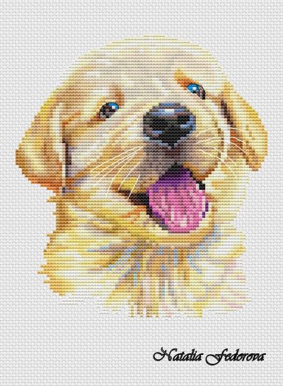 Вышивка крестом Золотистый ретривер - щенок