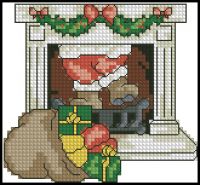 CS Card Shop Winter Cheer Fireplace and Santa