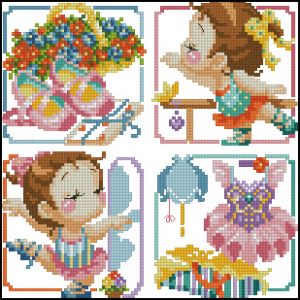 Вышивка крестом Семплер - балерина