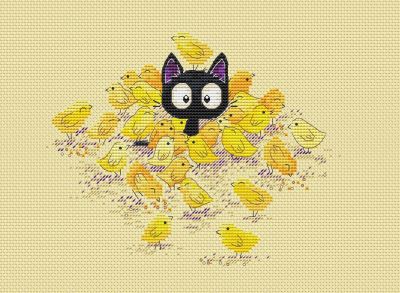 Вышивка крестом Уголек на каникулах