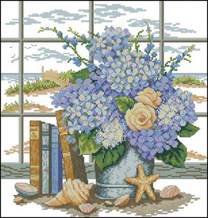 Гортензии и ракушки