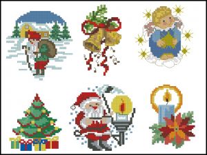схемы вышивка крестом зимние веселые открытки