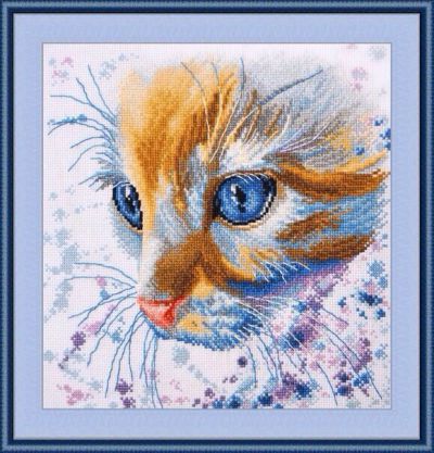 схема вышивки крестом рыжий котейко