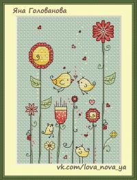 Вышивка крестом Птички певчие