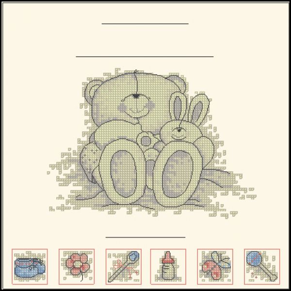 схема для вышивки крестом Белоснежная метрика