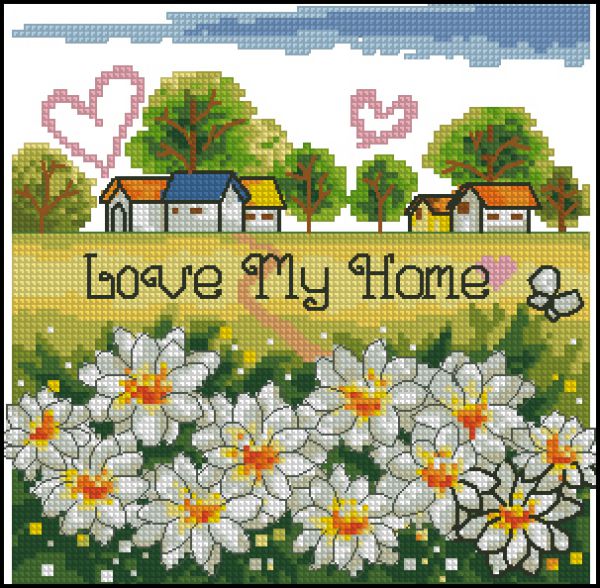 Вышивка крестом Люблю свой дом
