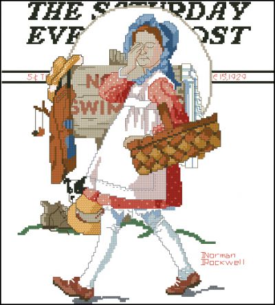 схема вышивки крестом серия Лето прошло - Без плаванья