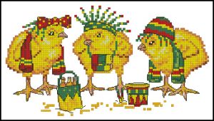 схема вышивки крестом циплята хиппи