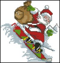 Snowboard Santa