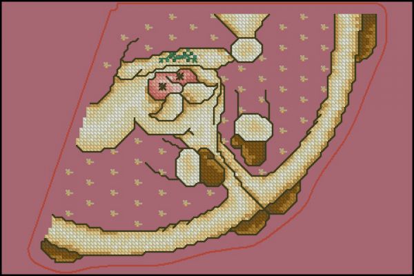 схема вышивки объемный Санта