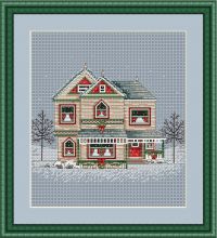 Вышивка крестом Рождественский домик