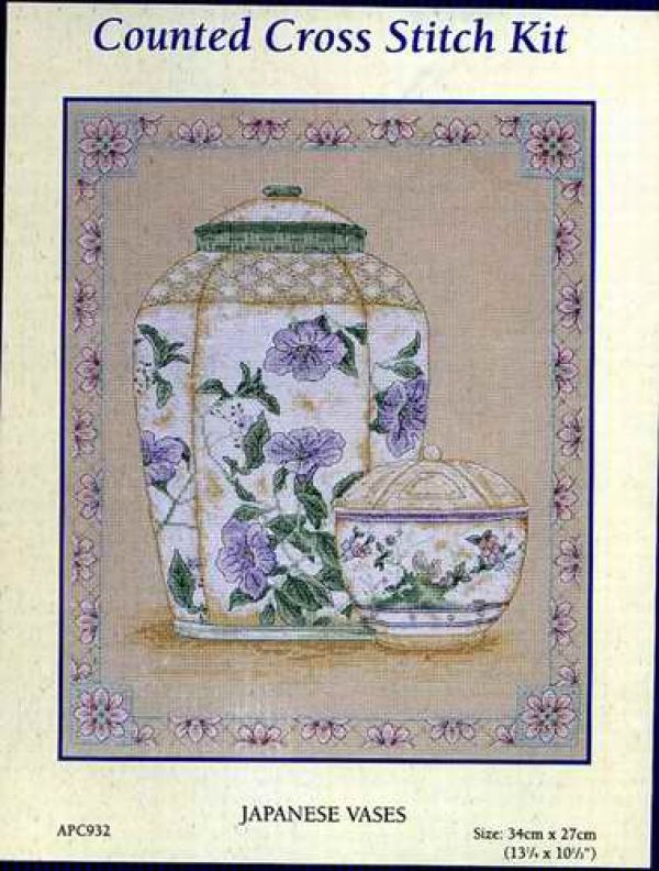 Вышивка крестом Японские вазы