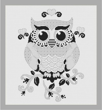 схема вышивки сова блекворк
