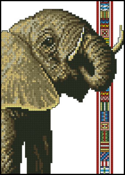 схема вышивки крестом слон из дикой природы
