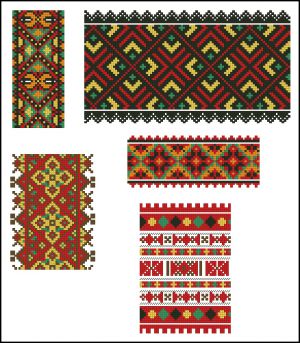 архив схем и мотивов для вышивки женских, мужских и детских вышиванок, а также различных рушников и салфеток от Ксении Колотило