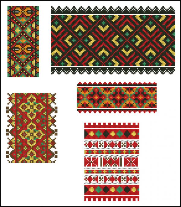 архив схем и мотивов для вышивки женских, мужских и детских вышиванок, а также различных рушников и салфеток от Ксении Колотило