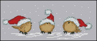 схема для вышивки крестом Снежные птички