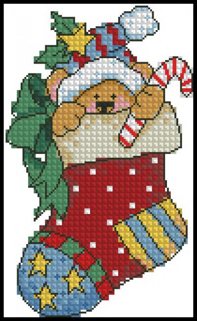 Вышивка крестом Новогодний сапожок