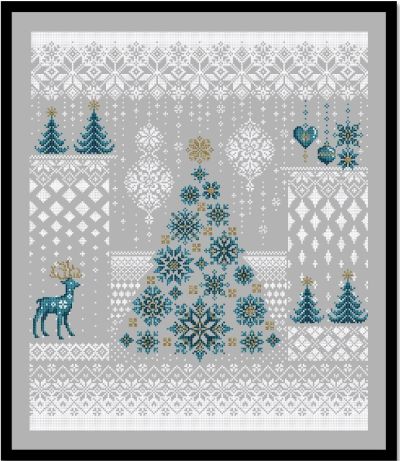 Вышивка крестом Зимний снегопад