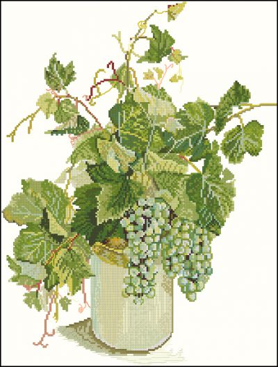 Вышивка крестом Зеленый виноград