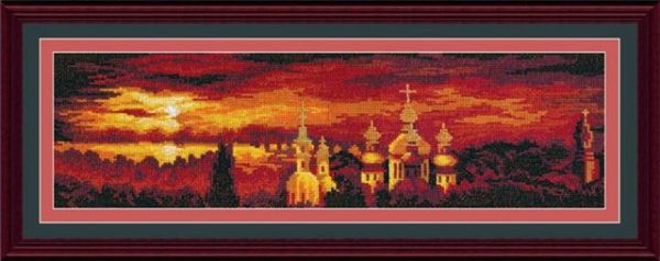 схема вышивки крестом закат