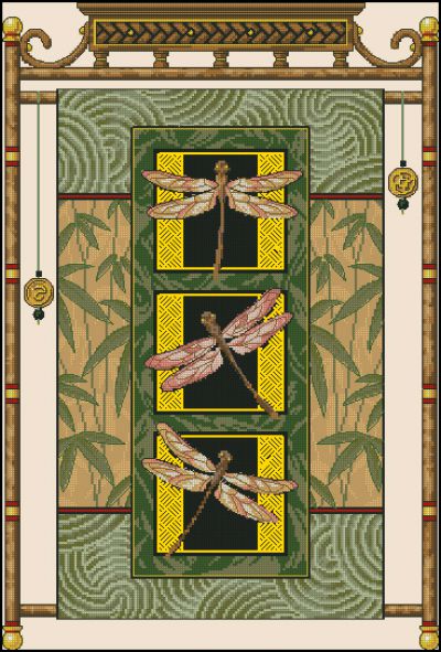 Вышивка крестом Стрекозы