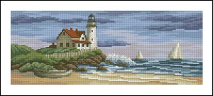 схема вышивки крестом маяк на побережье
