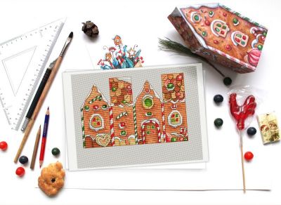 Вышивка крестом Пряничный домик - игрушка