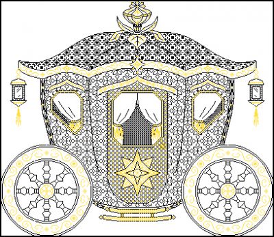 Вышивка блекворк Карета для принцессы