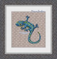 схема вышивки крестом гекон