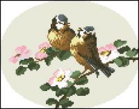 Вышивка крестом Влюбленная пара птиц