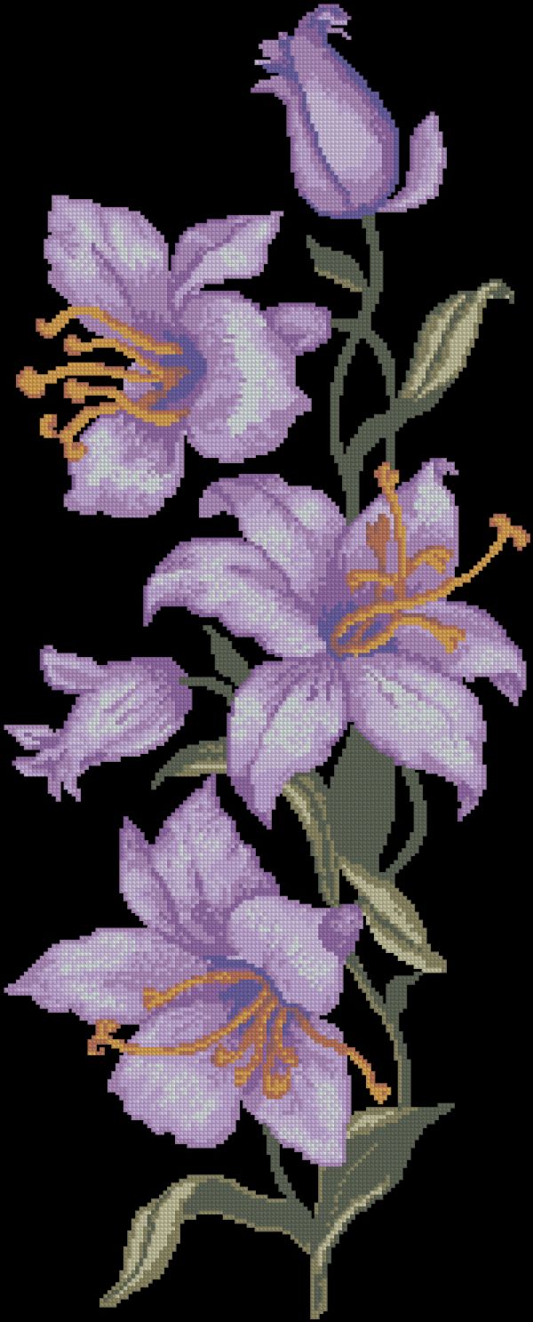 Вышивка крестом Голубые колокольчики
