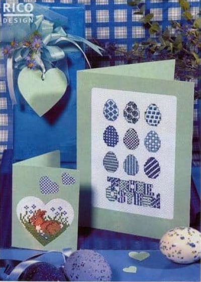 схема вышивки крестом пасхальной открытки