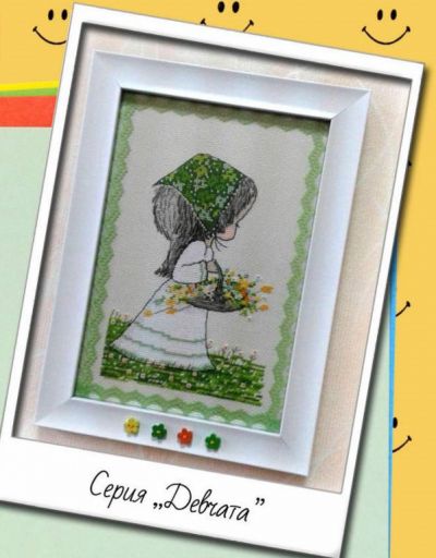 Вышивка крестом Девочка с корзинкой