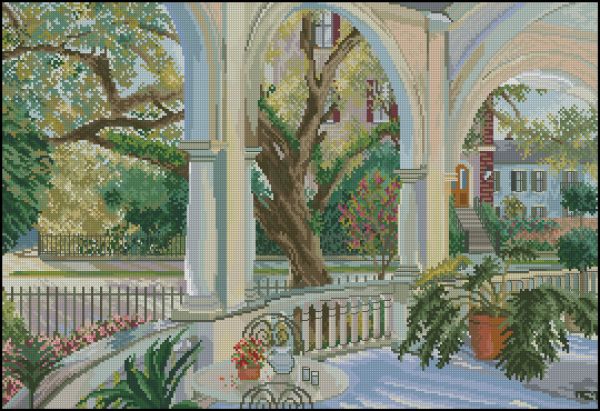 Вышивка крестом Уютная терасса