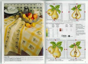Вышивка крестом Груши для салфетки