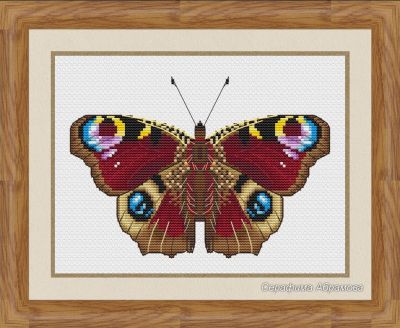 Вышивка крестом Бабочка Павлиний глаз