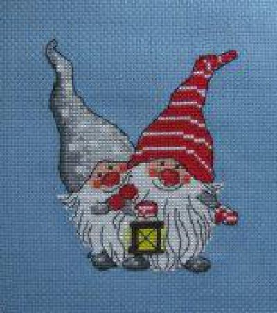 схема вышивки крестом друзья - новогодние гномы